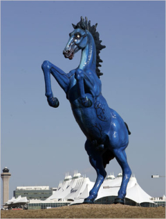 Blue mustang horse, Denver Airport 
